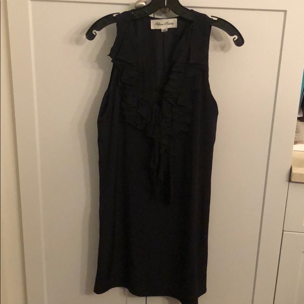 Fifteen Twenty 100% Silk black ruffle dress size M